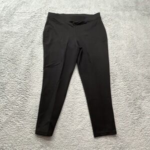 Chicos Crop Ankle Pants Size M/8 Chicos Sz 1 Black Stretch Business Corpcore